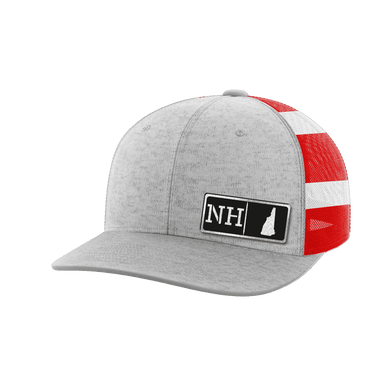New Hampshire Homegrown Hats Hat Greater Half Heather Grey/Flag Black Leatherette New Hampshire